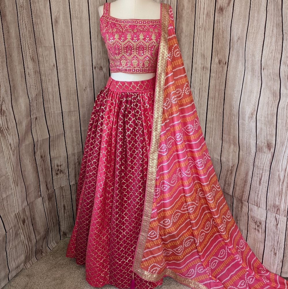 Vibrant Rani Hot Pink Lehenga Choli | Wedding Guest/Bridal Outfit